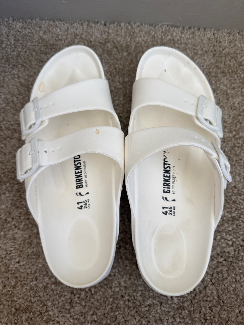 Birkenstock White Two-Strap EVA Sandals